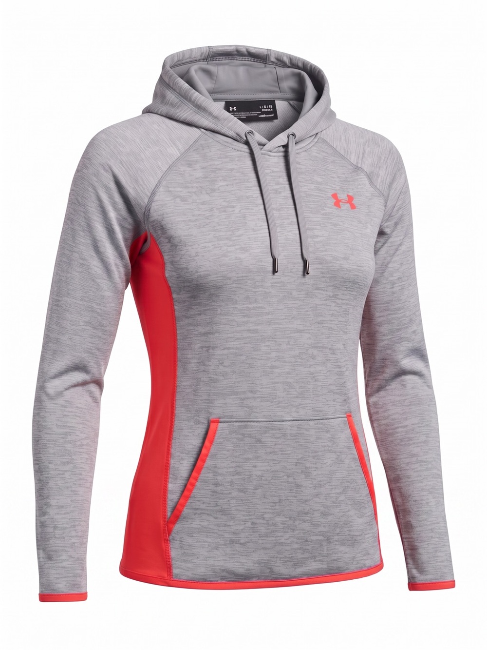 Under Armour Women’s Light Gray & Coral Pullover Hoodie